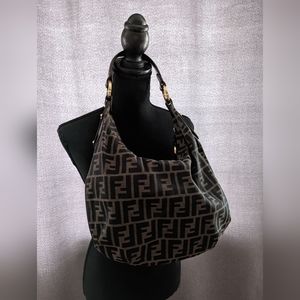 Fendi Sorsa Grande Stondata Zucca/Tobacco Handbag